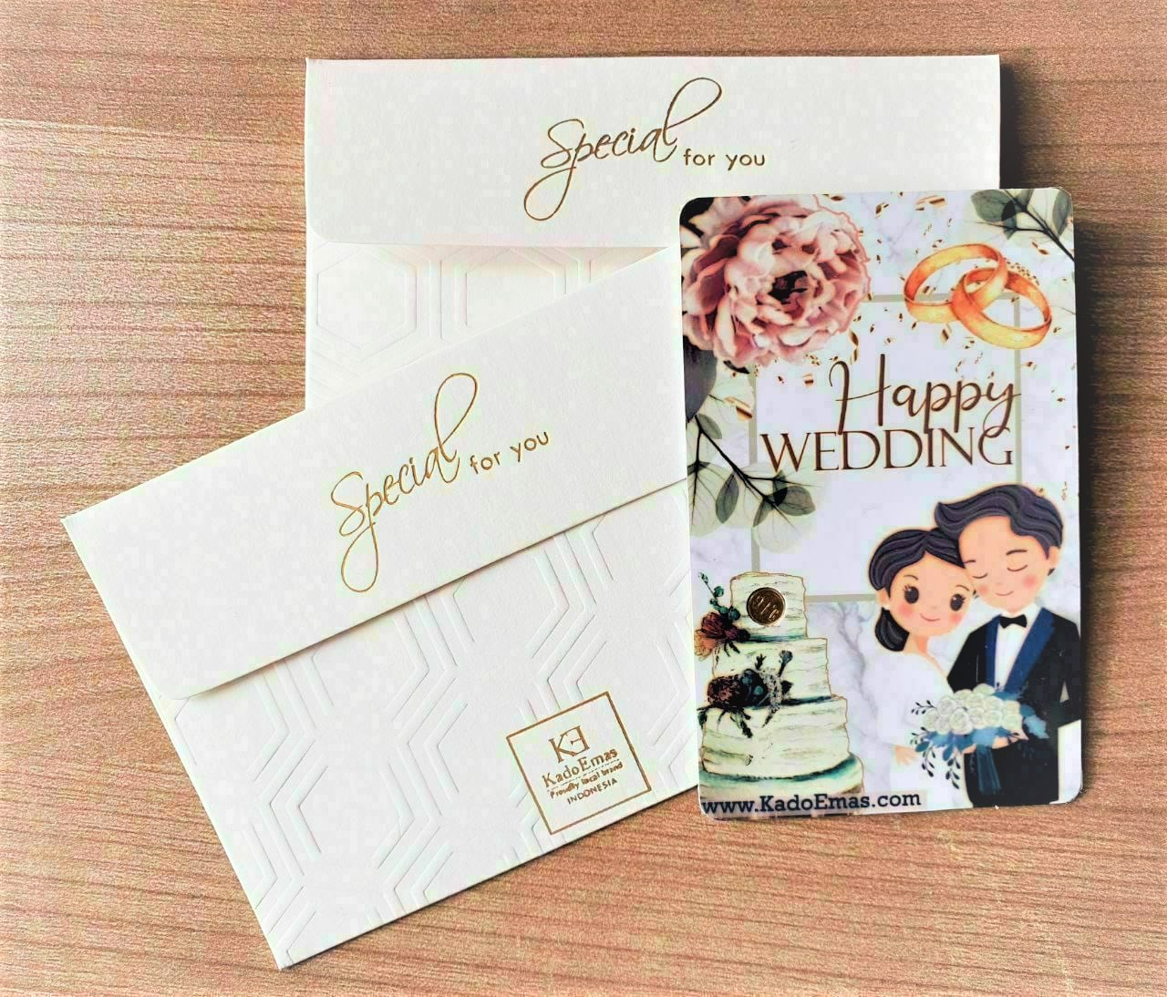 "HAPPY WEDDING" ~ KADO EMAS 0,1 GRAM 0.1 gram