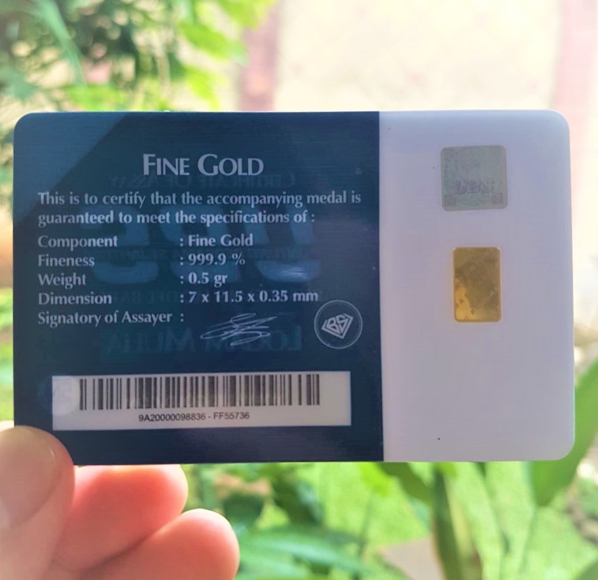 UBS GOLD SNI ~ 0.5 GRAM 0.5 gram
