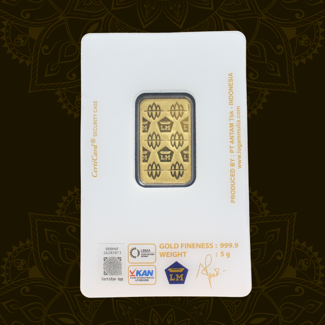 LOGAM MULIA EMAS ANTAM CERTICARD 5 GRAM 5 gram
