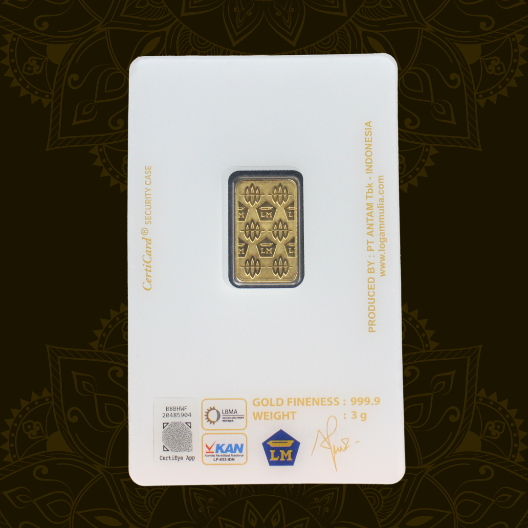 LOGAM MULIA EMAS ANTAM CERTICARD 3 GRAM 3 gram