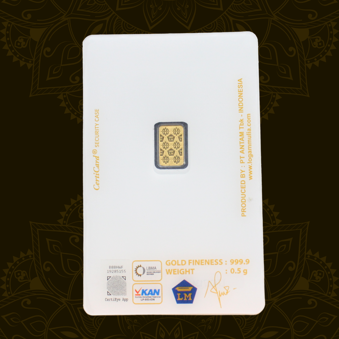 LOGAM MULIA EMAS ANTAM CERTICARD 0.5 GRAM 0.5 gram